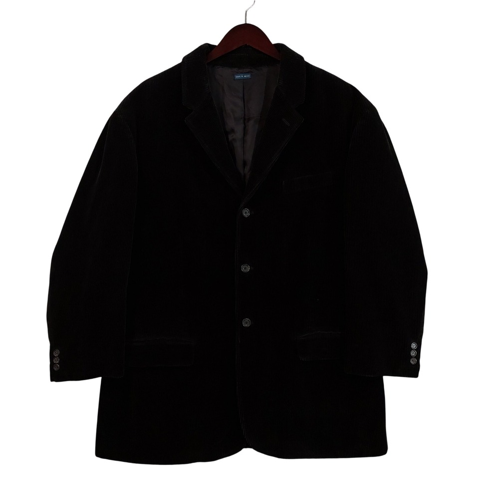 Vintage Polo Ralph Lauren Corduroy Jacket Mens XXL Black 3-Button Sport Coat